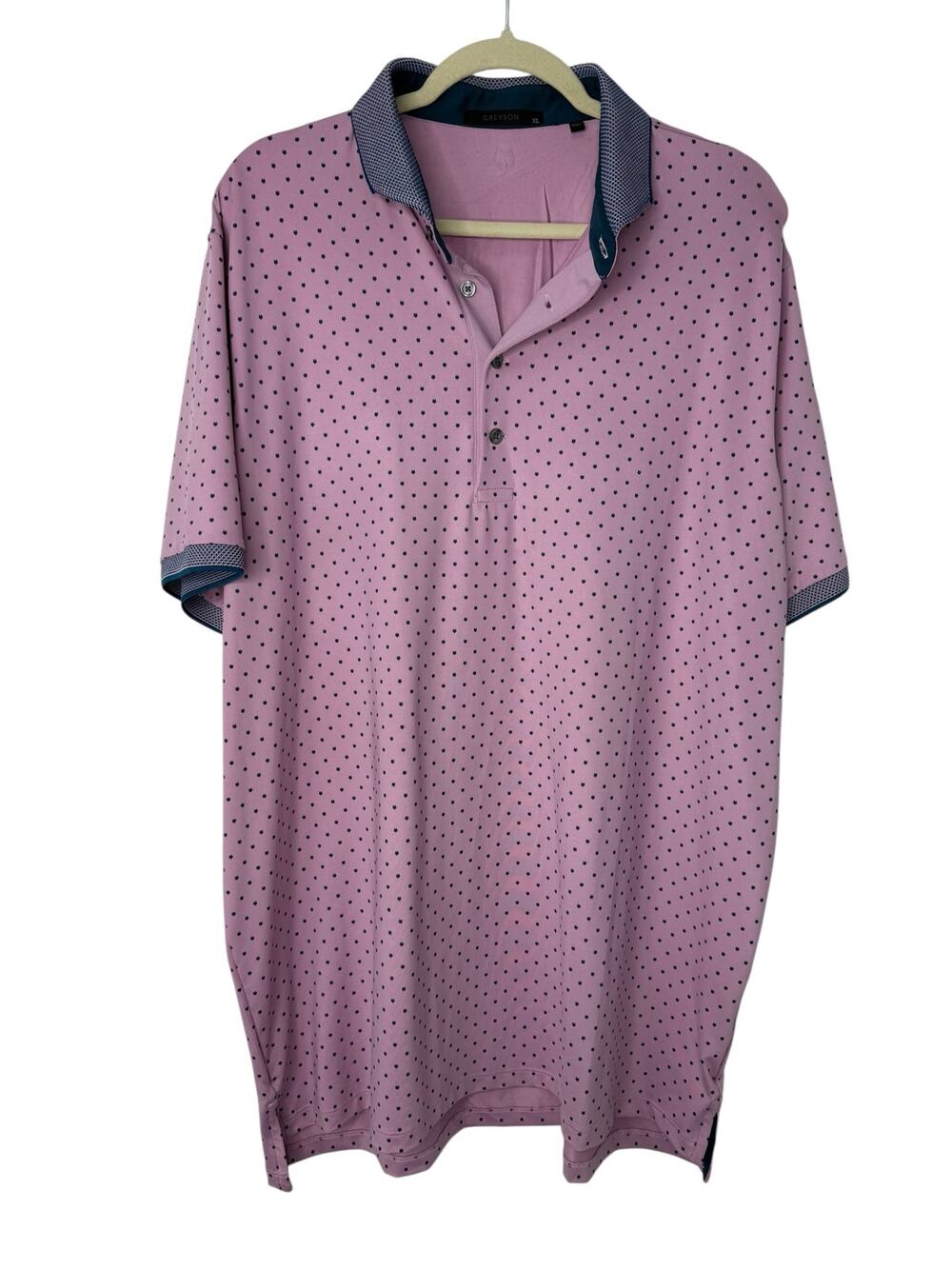 Greyson Golf Polo Men XL Icon Mauve Mist Polo Performance Stretch Wolf Logo